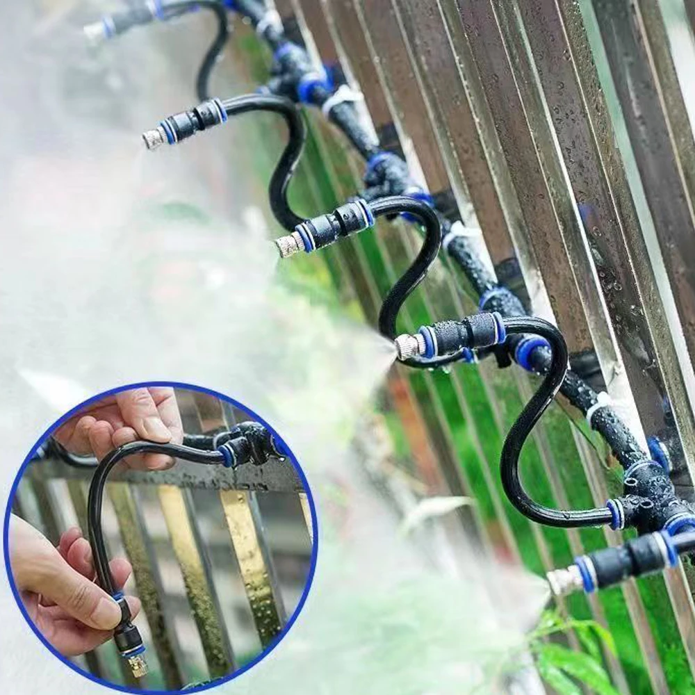 20CM Free Bending Slip Lock Nozzle Misting Spray Kit For Garden Greenhouse Irrigation System Fog Aquarium Reptile Humidity