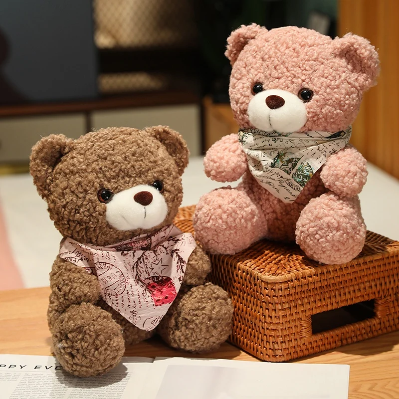 25cm High quality factory wholesale teddy bear series multiple kinds of teddy bears with silk scarves