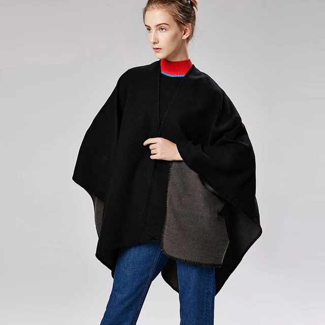 Женская шаль, пончо, накидка, кардиган, элегантная накидка с открытым спереди, накидка, шаль с запахом