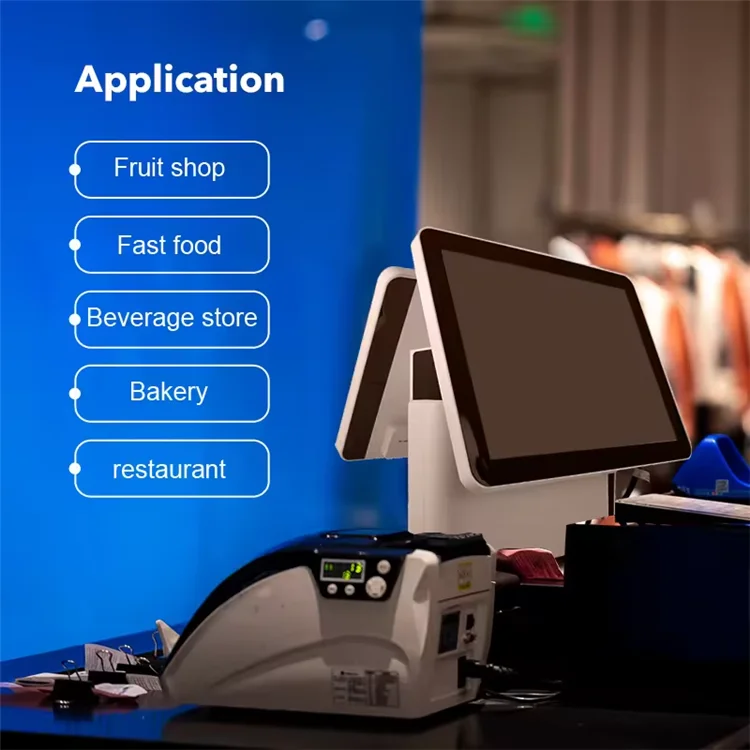 Dual touch screen automatic windows pos system I3/I5 Restaurant Retail POS Cash Terminal All in one Cash Register POS Systems