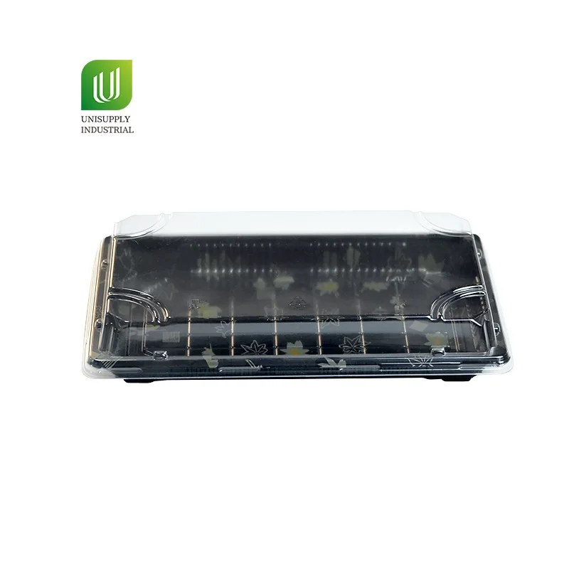 Disposable Food Packaging Boxes Take Away Food Container Japanese Food Sushi Tray with Lid