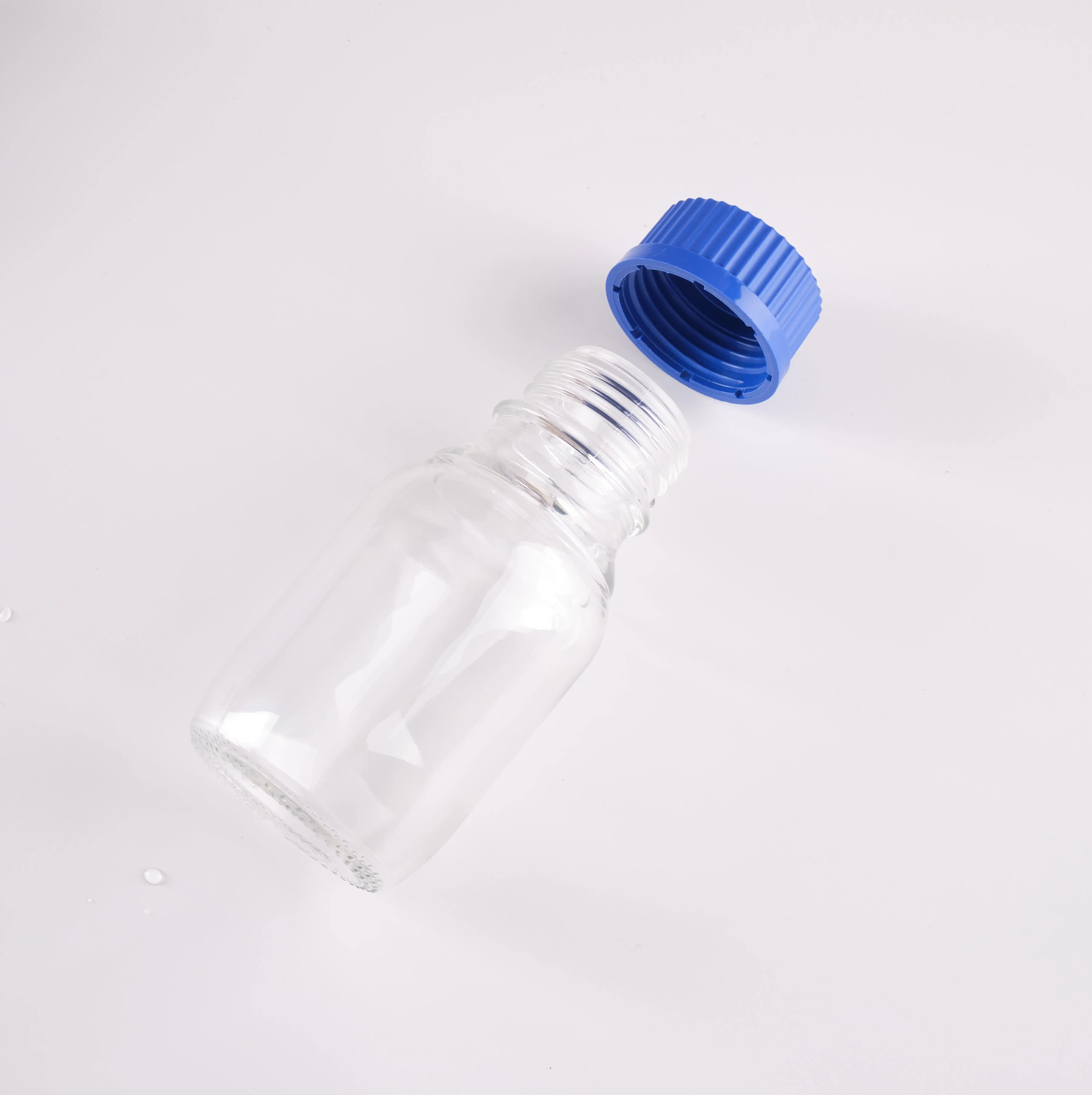 GL45 GL80 500ML 1000ML Chromatographic Analysis Blue Screw Cap Clear Glass Reagent Bottle With Scale