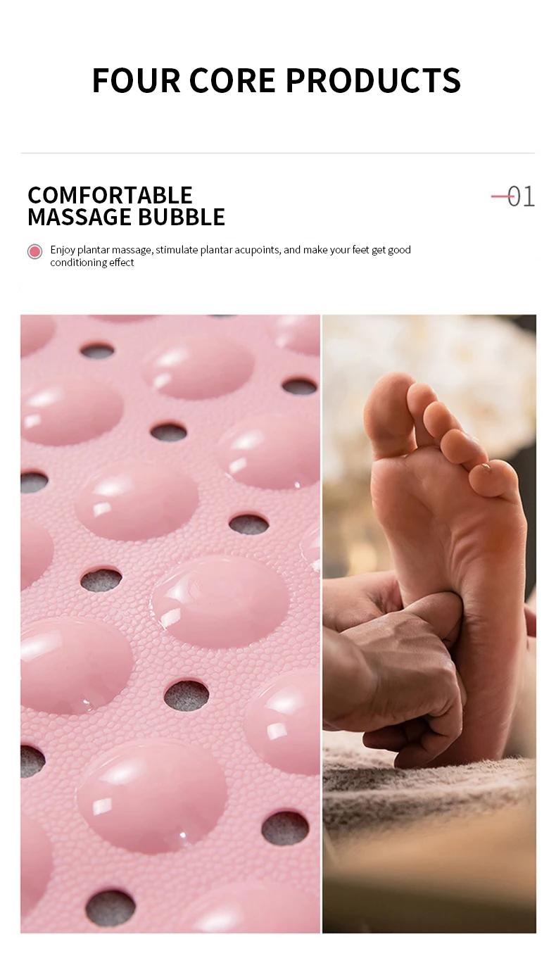Washable PVC waterproof drops oval foot massage Suction Cup Mat bathtub anti slip pvc bath mat