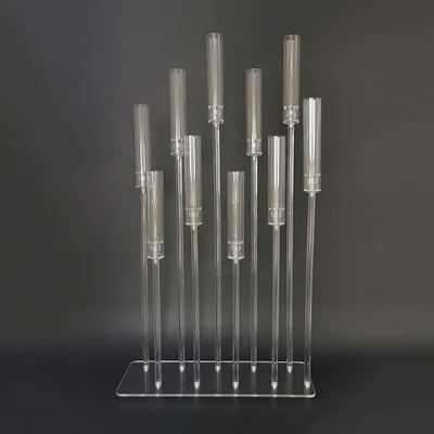 Wholesale long acrylic candlestick candle holder candelabra for other wedding centerpiece table decorations