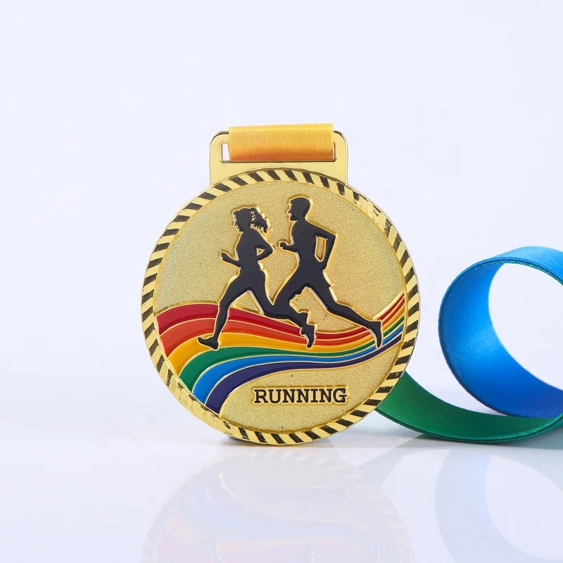 Unique design custom logo spinner sport medallion metal 3D hollow out enamel sports marathon custom spinning medal for souvenir