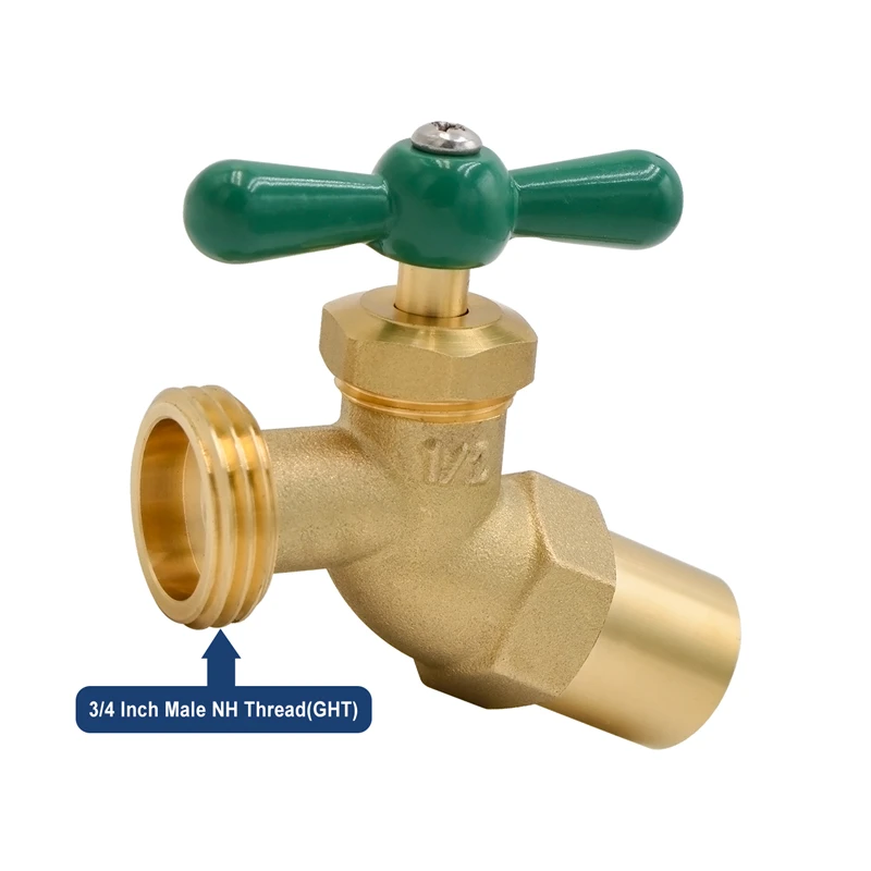 LF brass No-Kink Hose Faucet, Outdoor Garden Hoses Spigot Shut Off Valve Hose Facuets
