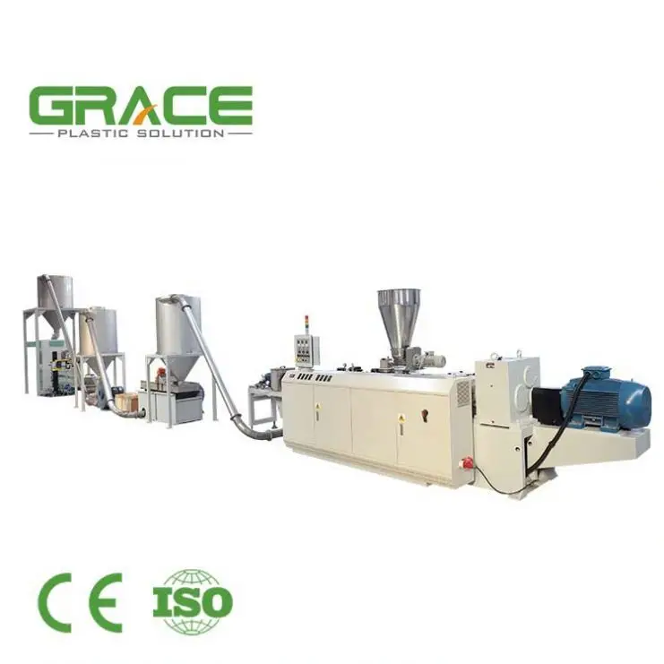 Grace Machinery Plastic Machines Screw Equipment Pvc Granule Making Machine Granulator Granulation Line