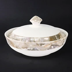 2021 New Arrival Customized Tableware Shiny Glaze Decal New Bone China Ceramic Rice Bowls with lid