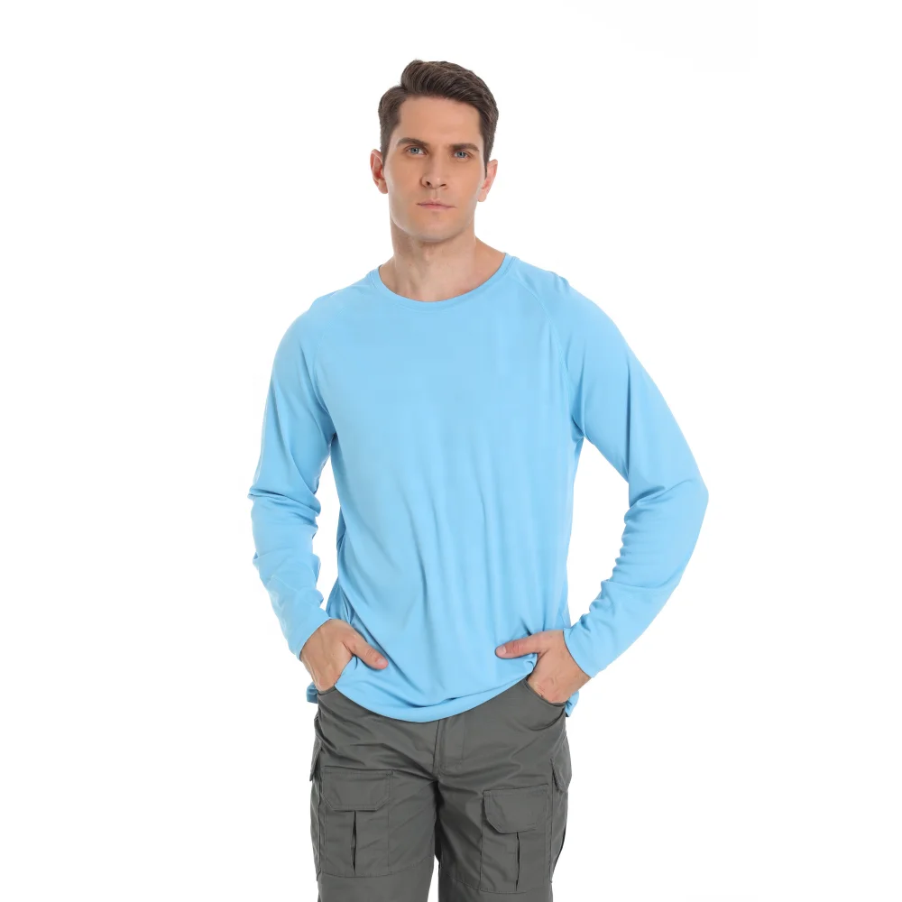 UV Sun Protection UPF 50 Quick Dry Polyester Long Sleeve Fishing Shirt Waterproof Sportswear for Adults XXL Size