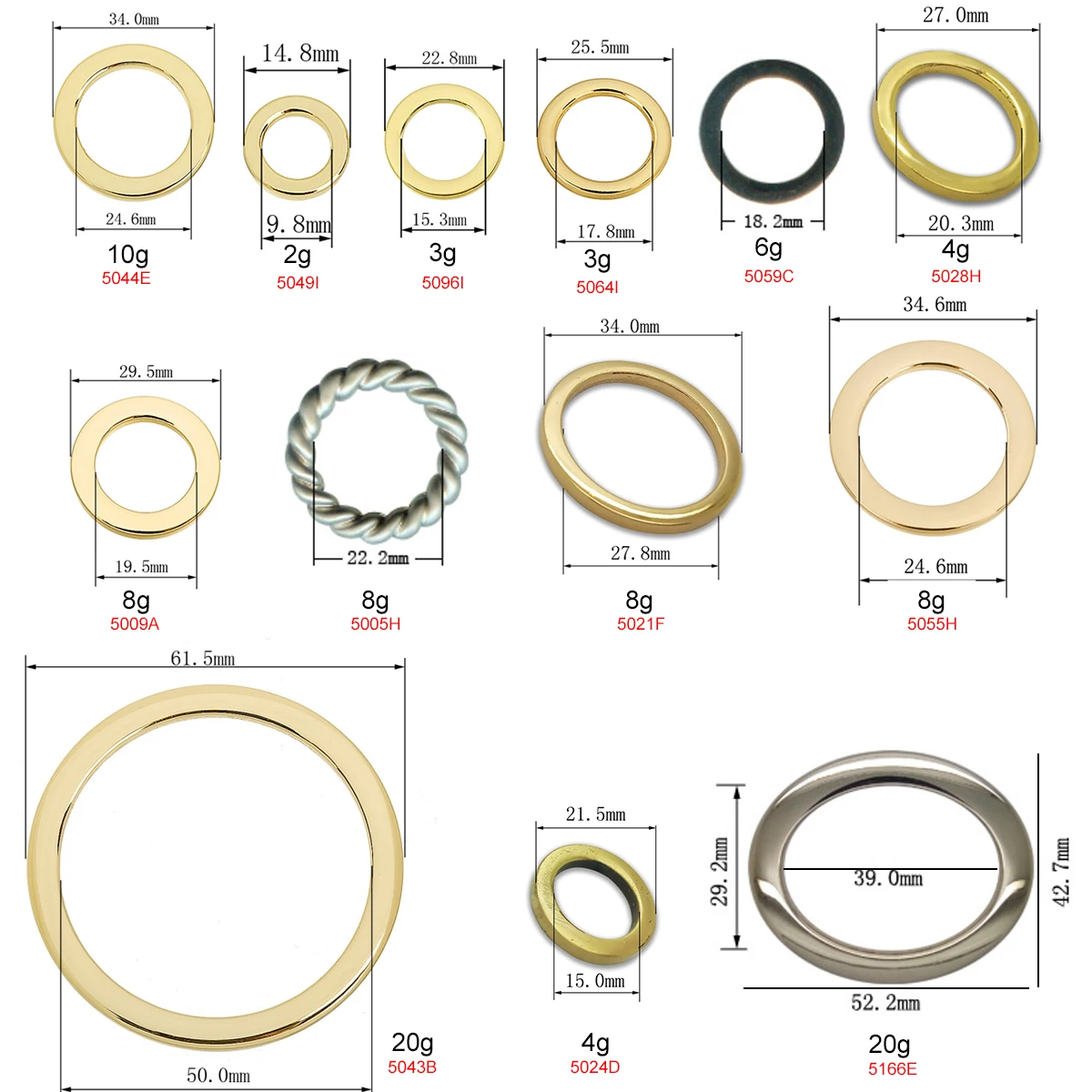 Customized Size 19mm 30mm Welding Ellipse Egg Shape Oval Loop Hook Buckle Welded Spring Open Gate O Rings For Bags
