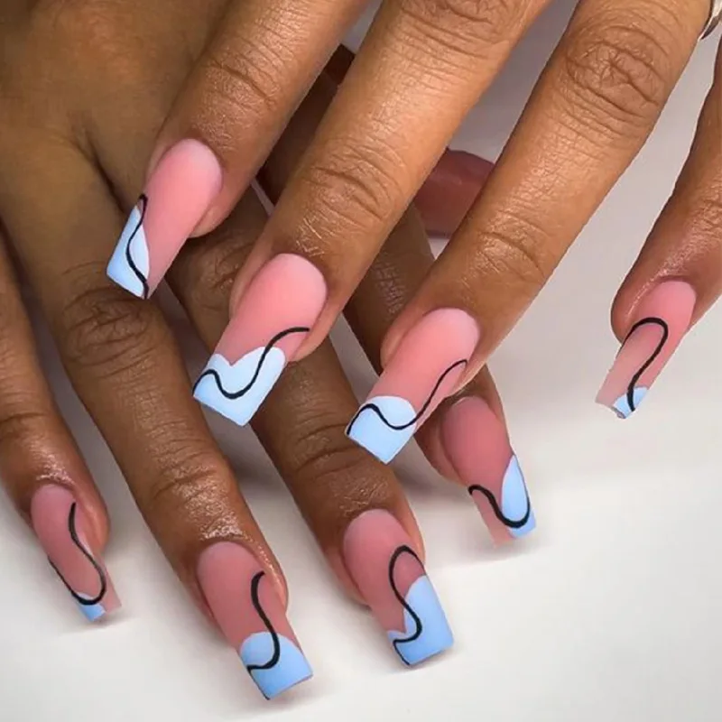 Hotselling Fast Delivery Wholesale Private Label New arrival  False Nails Coffin Long Ballerina Artificial Fingernails with kit