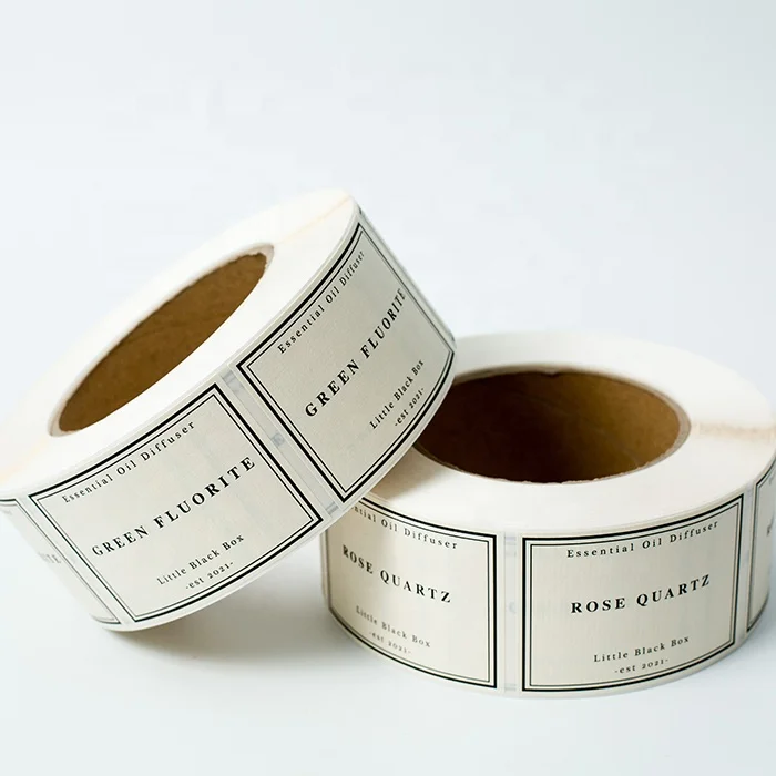 roll adhesive hot sale synthetic paper private logo product makeup perfume stickers label for packaging