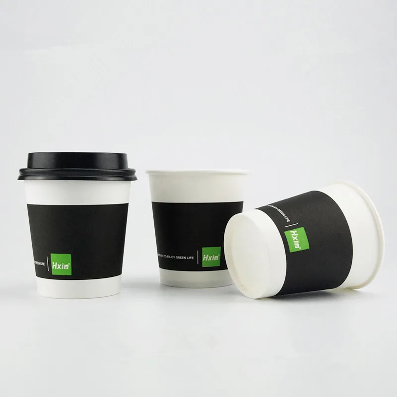 Manufacturing 7OZ Single Double Ripple Wall Cup Logo Printed Disposable Paper Coffee Cups