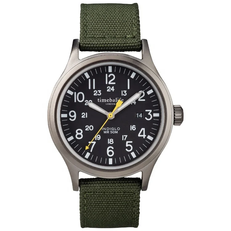 Cheap Custom Logo Simple Dial Canvas Strap Japanese Quartz Movement Arabic Man Watch