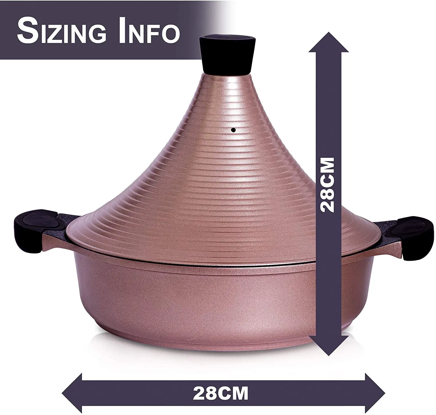  28 cm die cast aluminum moroccan tagine non stick pot cookware