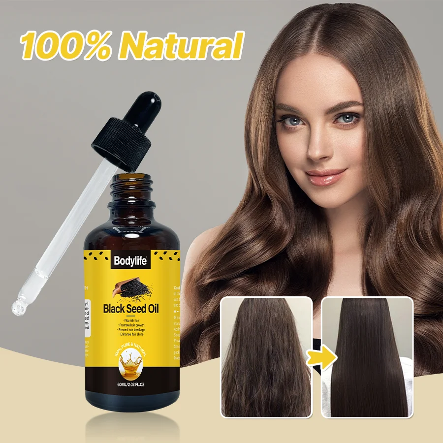 100% Natural Organic Black Seed Oil Serum Private Label Scalp Hair Oil For Hair Growth Nourishing Oil