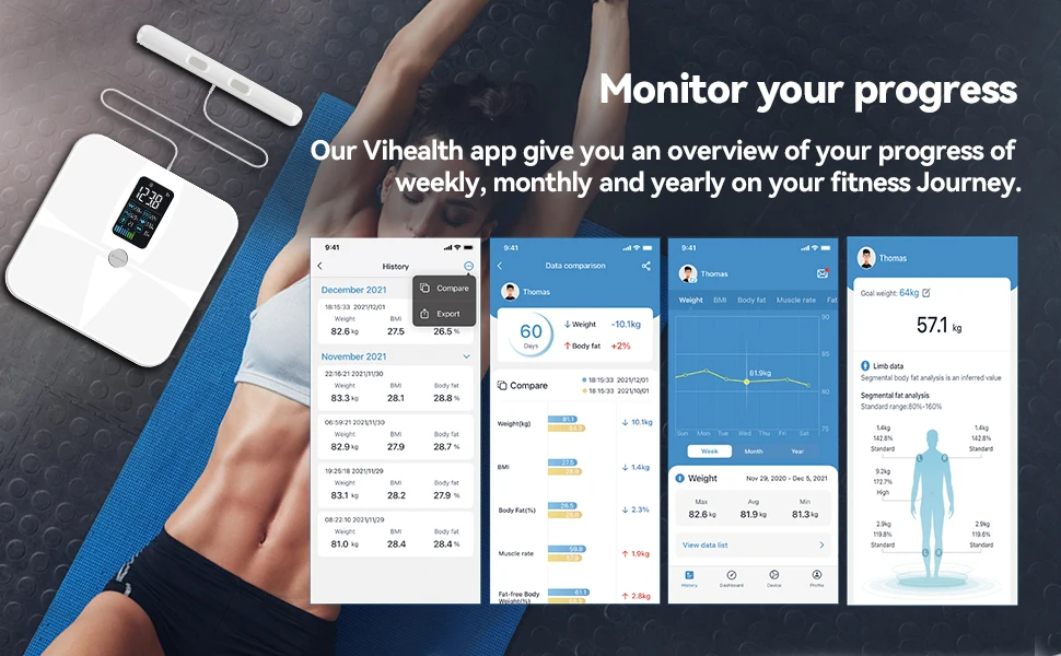 Lepulse P1 механические весы для ванной умный анализатор веса тела цифровые