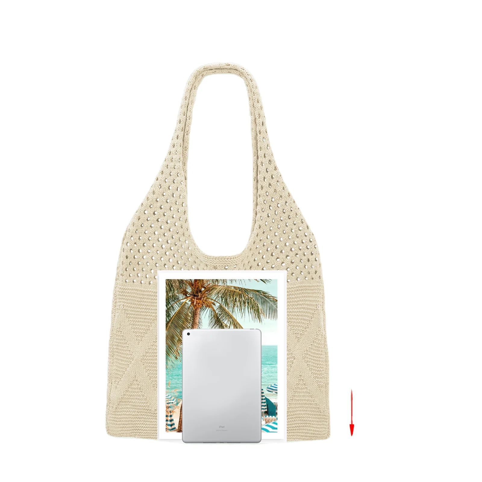 Countryside Boho Style Lady Shopping Handmade Knitting Bags Woven Beach Custom Crochet Tote Bag