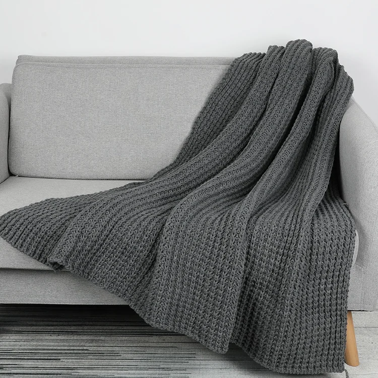 
Custom 100% Acrylic Knitting Throw Blanket 