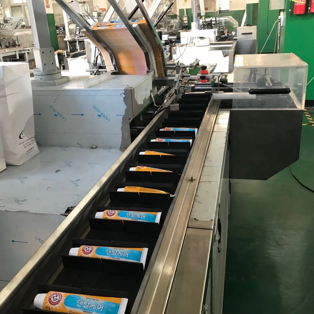 
Automatic Horizontal Intermittent Mechanism Toothpaste Tube With Leaflet Box Cartoning Machine 