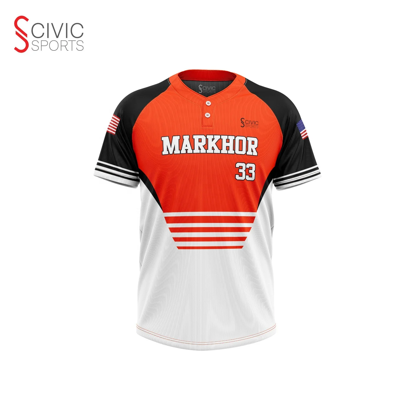 Custom Made 2 Button Short Sleeve Sublimated Softball Jerseys Men Wholesale Sublimated Mens Youth Baseball Jerseys