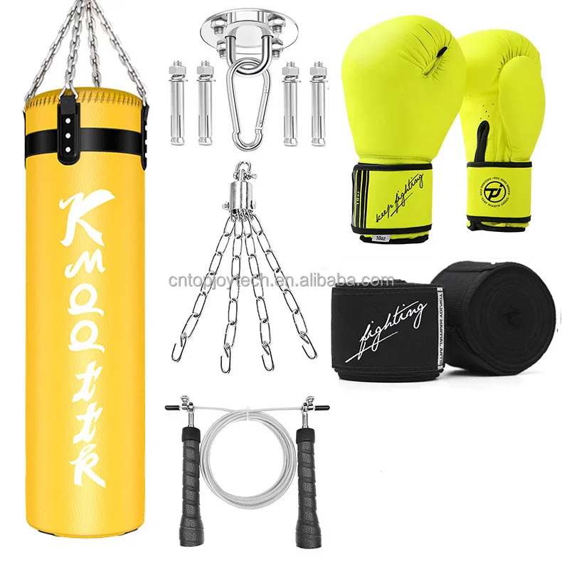Best Freestanding Hanging Adjustable Height Intense Training Boxing Bag Set For Boxing MMA Muay Thai Karate Taekwondo