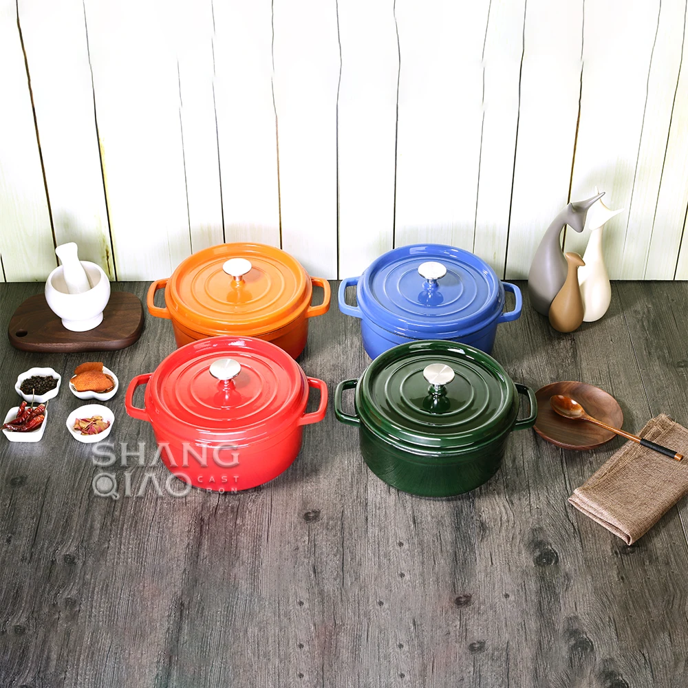 Home Cooking Stewpot Enameled Cast Iron Casserole Dutch Oven Set with lid