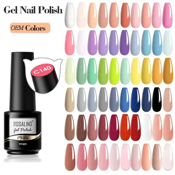 ROSALIND hot style competitive price new uv led gel nail polish 7 ml pastel color OEM gel lacquer varnish enamel for wholesale