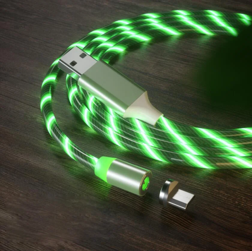 Лидер продаж 2020 магнитный usb-кабель компьютерные кабели линия передачи данных кабель для быстрой зарядки 3A потоковый светильник