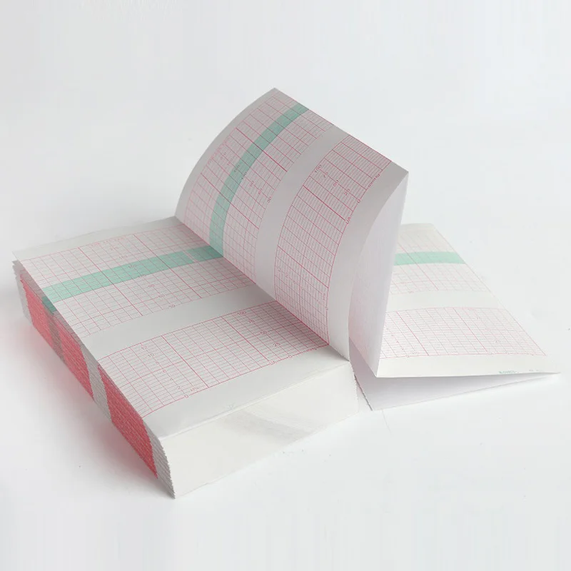 Factory Supply Fetal Monitor Paper 152*90mm 150 Sheet z Fold Hospital Medical Recording Paper