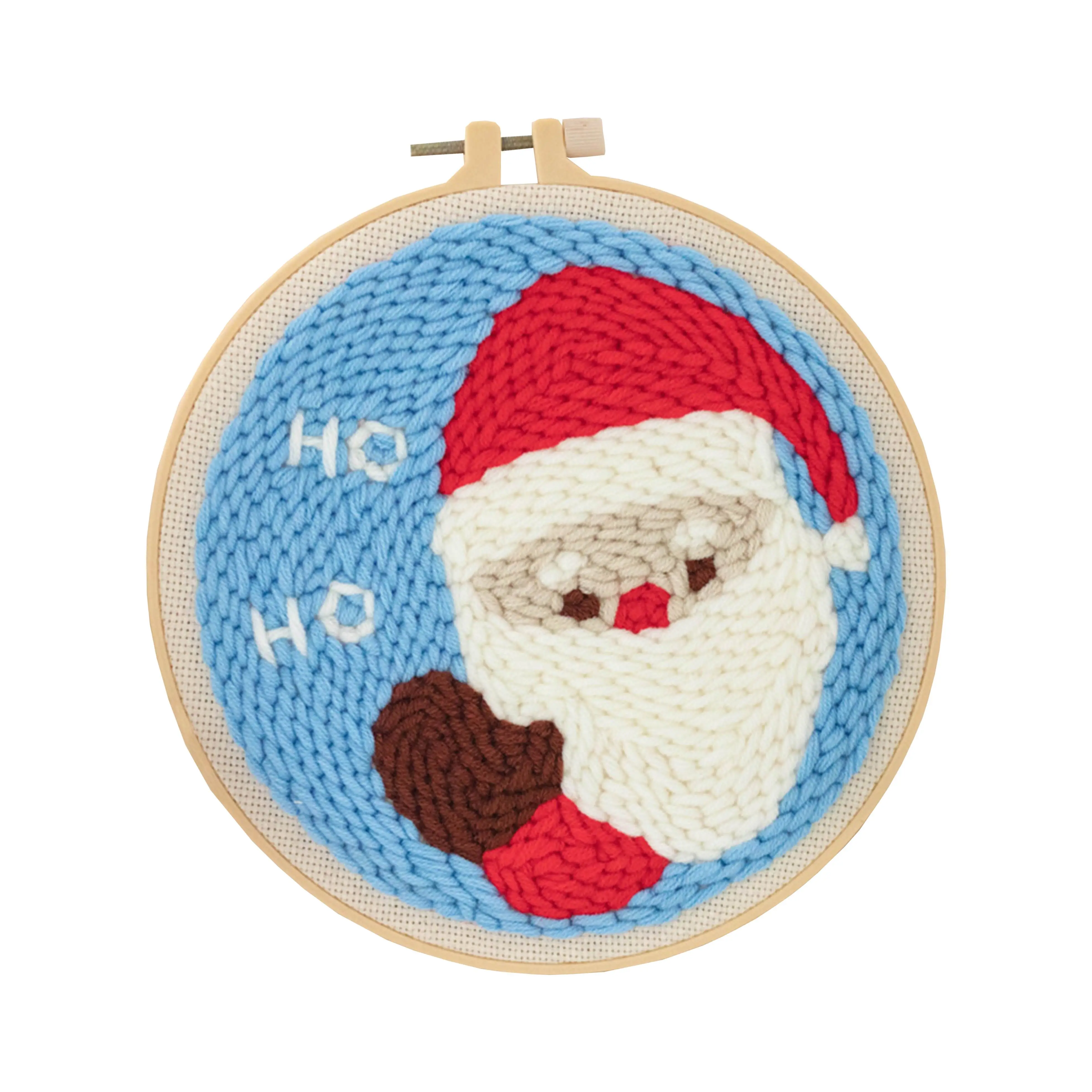 Punch Needle Embroidery Kit Punchneedle Cross Stitch Set for Beginner Handcrafted Christmas Decoration