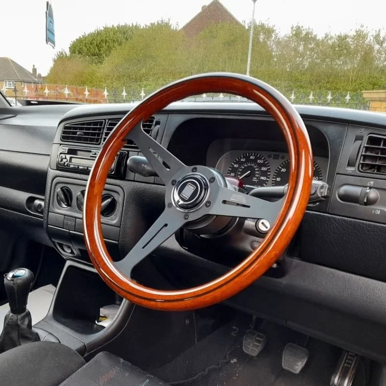 Tiypeor JDM Vintage Car Steering Wheel 3 Spoke Aluminum Bracket Deep Dish Sport Racing Steering Wheel