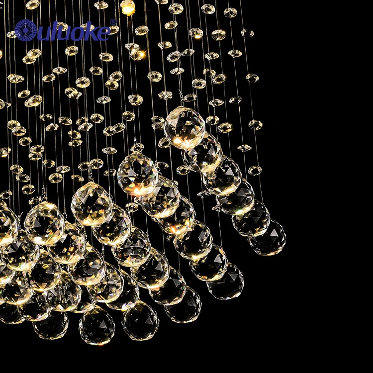 European Style Big Hotel Hanging Elegant Wedding Decoration Ceiling Led Modern Luxury Crystal Chandelier