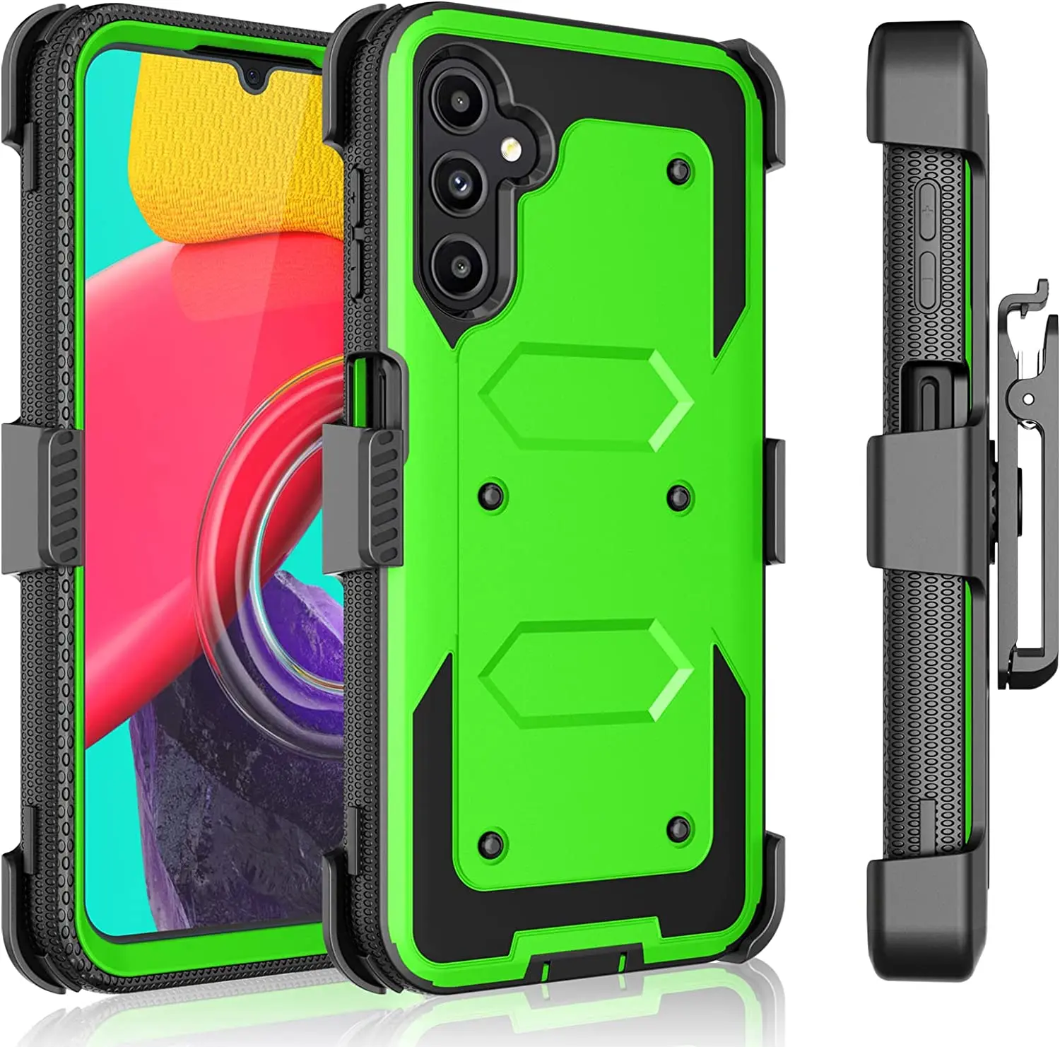 Defender Holster Phone Case For Samsung Galaxy A14 A54 5G Built In Screen Swivel Heavy Duty Protection Belt Clip Cover