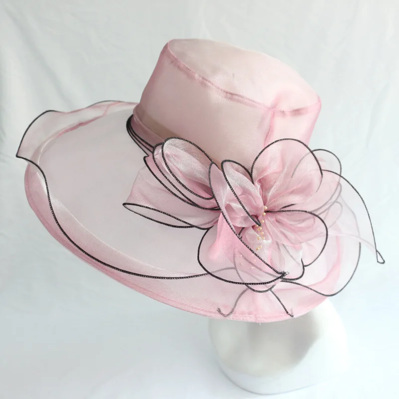 HZM-18225 Womens Kentucky Derby Sun Bonnet Wide Brim Wedding Racing Church Hat