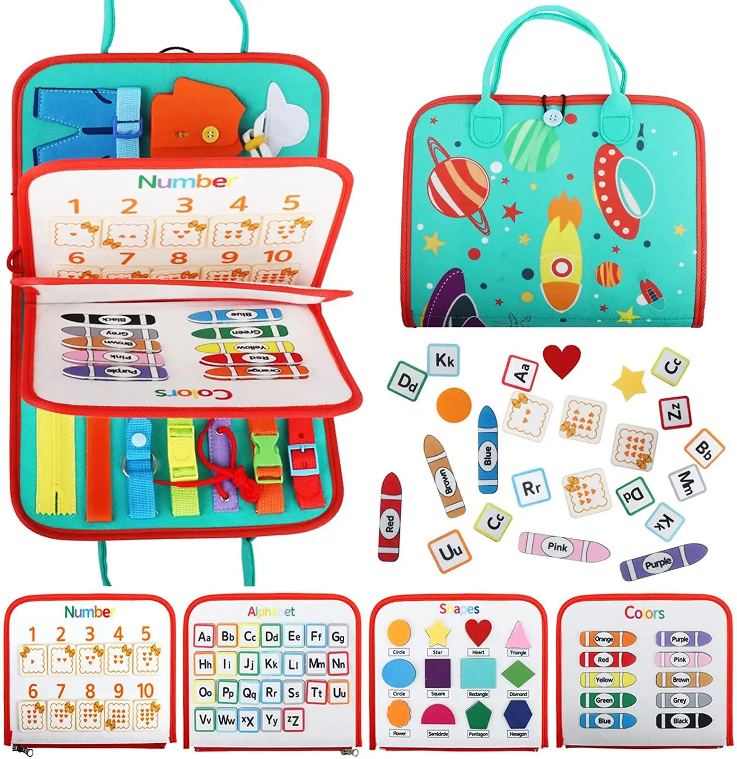 OEM custom montessori educational toys felt busy Board magic toy help develop intellect