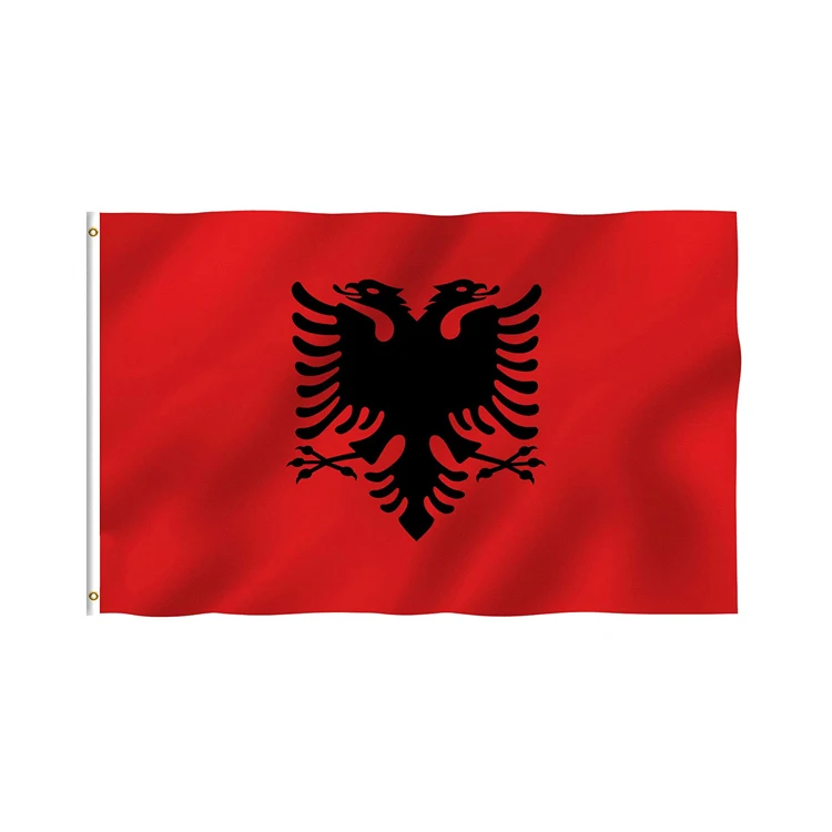 Albania Flag Vivid Color and Double Stitched Albanian National Flags Polyester with Brass Grommets 3 X 5 Ft Albanian Banner