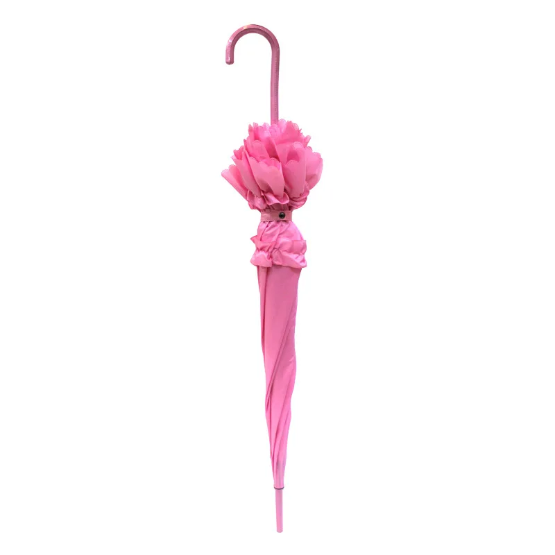 Wholesale straight Princess Lace Windproof Sunny and Rainy wedding Umbrella Anti Sun UV Protection Parasol Umbrella