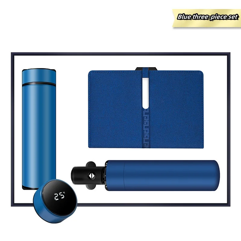 Annual Promotion Business stationery gift set 3 in 1 umbrella mug Notebook Vacuum Cup Office Accessory Custom Gift Set