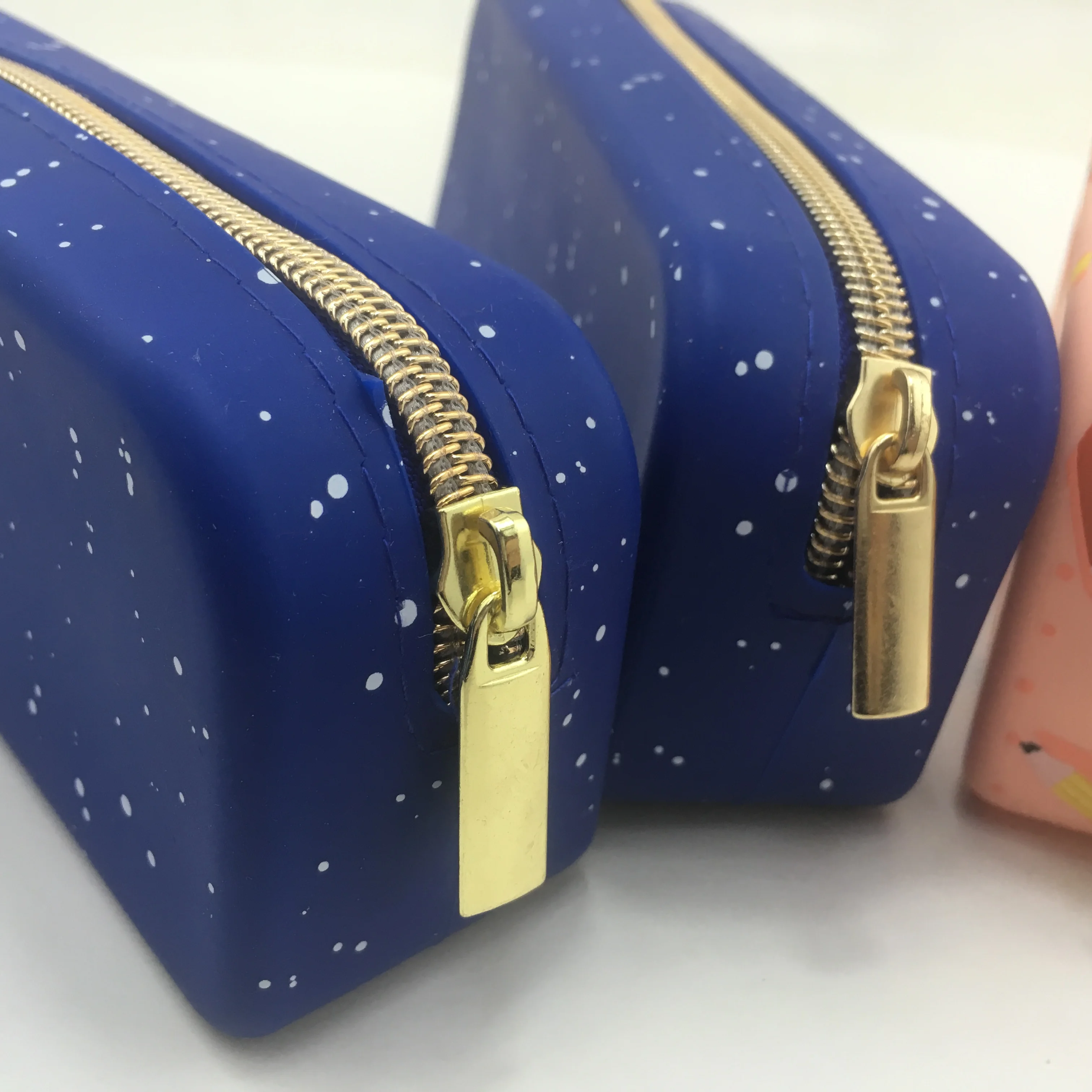 Wholesale Fashion Silicone Zipper Starry Sky Pencil Bag Pencil Case With Custom