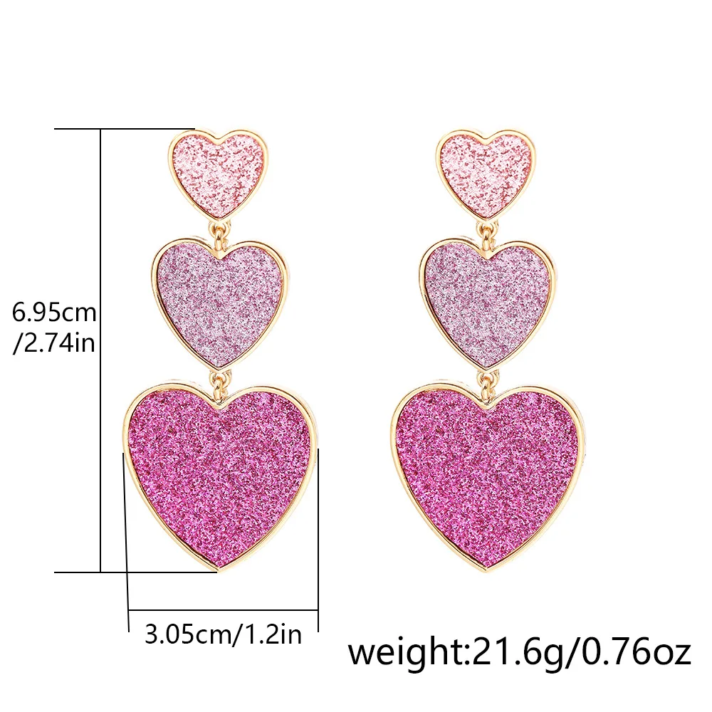 Drop shopping fashion jewelry earrings statement  luxury  earings jewelry women heart dangling gold plated 18k jewelry earrings
