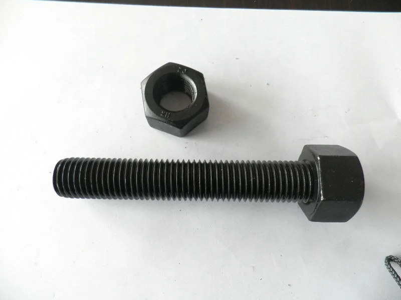 ASTM A193 B7 threaded rods with 2H hex nuts black finish high quality Made in China