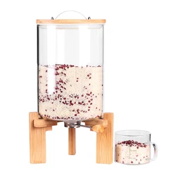 Rice Grain Large Glass Storage Jar Bulk Dry Food Rice Nuts Glass Coffee Bean Dispenser
