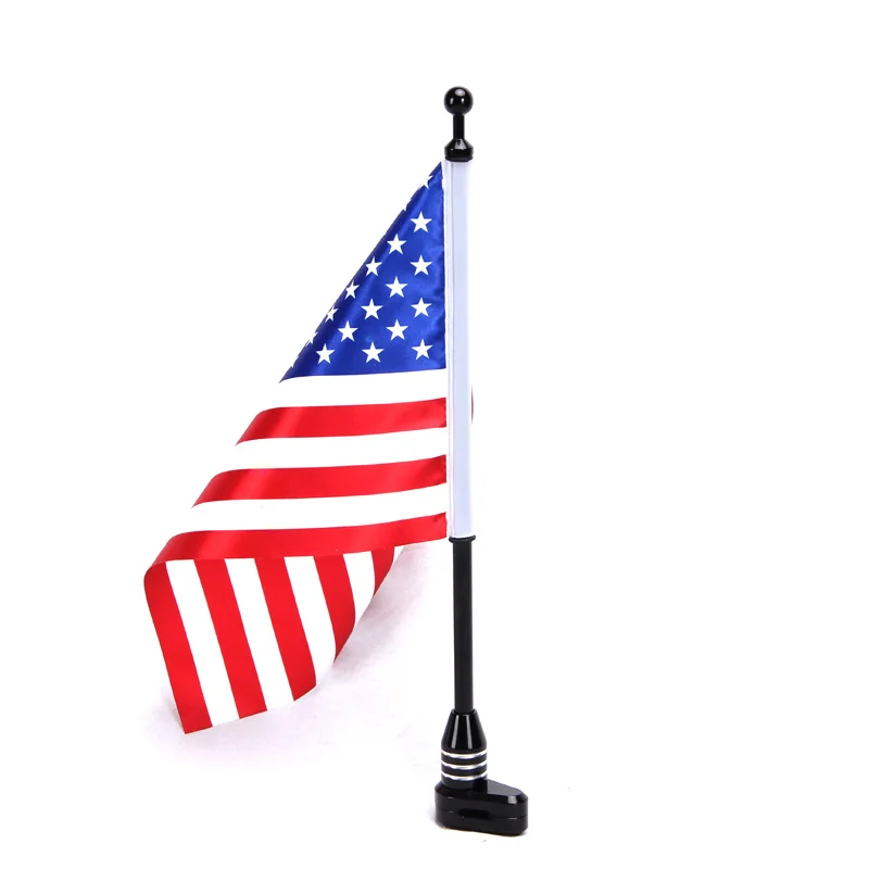 
Custom made motorcycle rear flag, national flag anode black base flagpole 