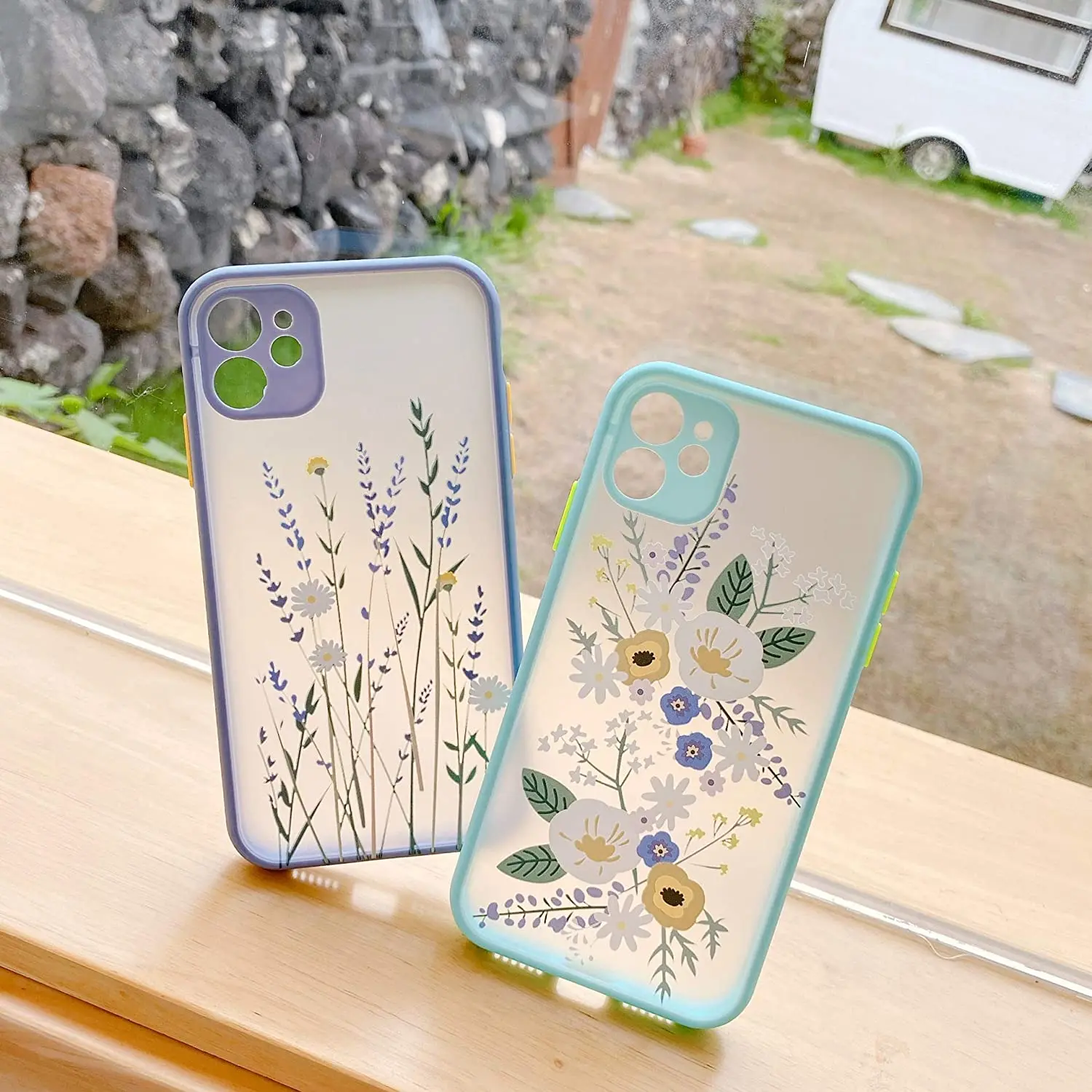 GOSTARRY Back Phone Cover Lavender Flower Case Floral Transparent Hard Tpu Bumper For Iphone 13 12 Pro Max