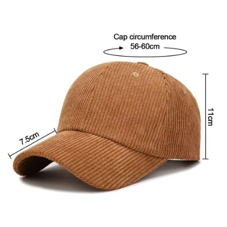 Wholesale Autumn Golf Hat Corduroy Adjustable Baseball Cap Unisex Vintage Baseball Hat Outdoor Sports Hip Hop