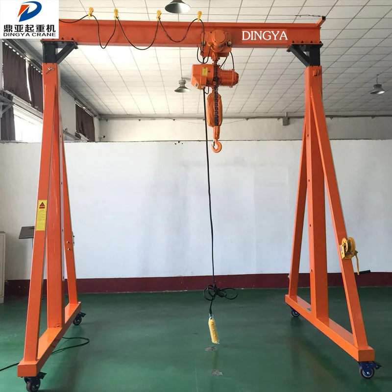 Small Indoor outdoor Mobile Hand crane 500kg 1ton 2ton 3ton 5ton Operated Electric Simple Light Duty Mini gantry crane price