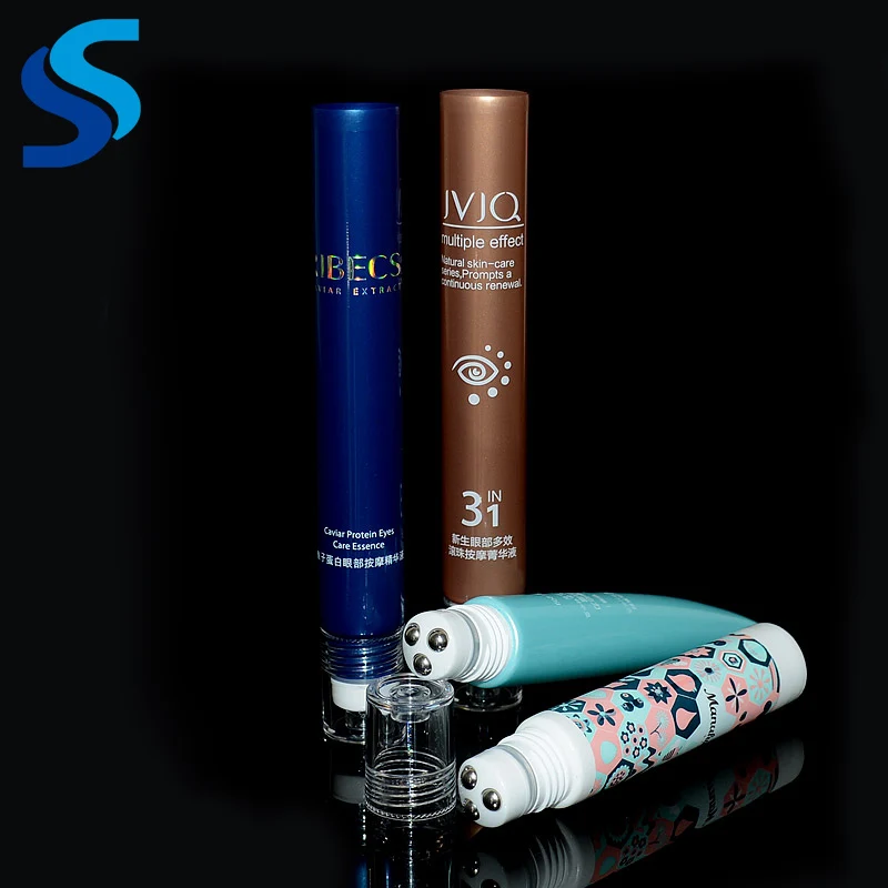 good quality 19mm diameter empty eye cream tube hollow pe plastic cosmetic roller ball applicator pe tube