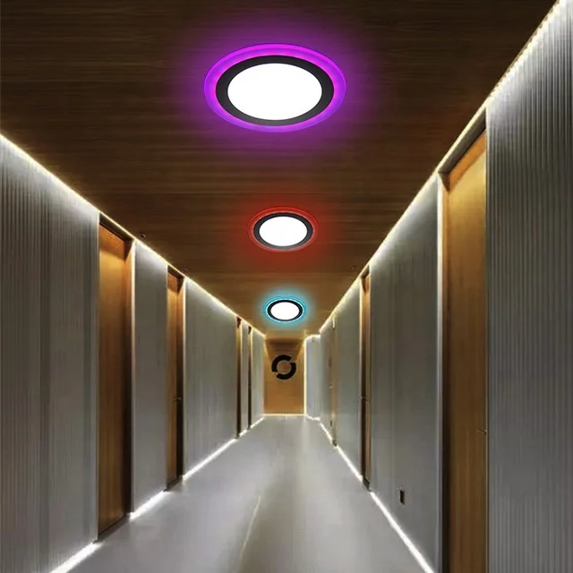 Многоцветные круглые светодиодные панел из пульт дистанционного управления RGB led меняющая цвет потолочный светильник внутренние установленные заподлицо rgb светодиодный светильник