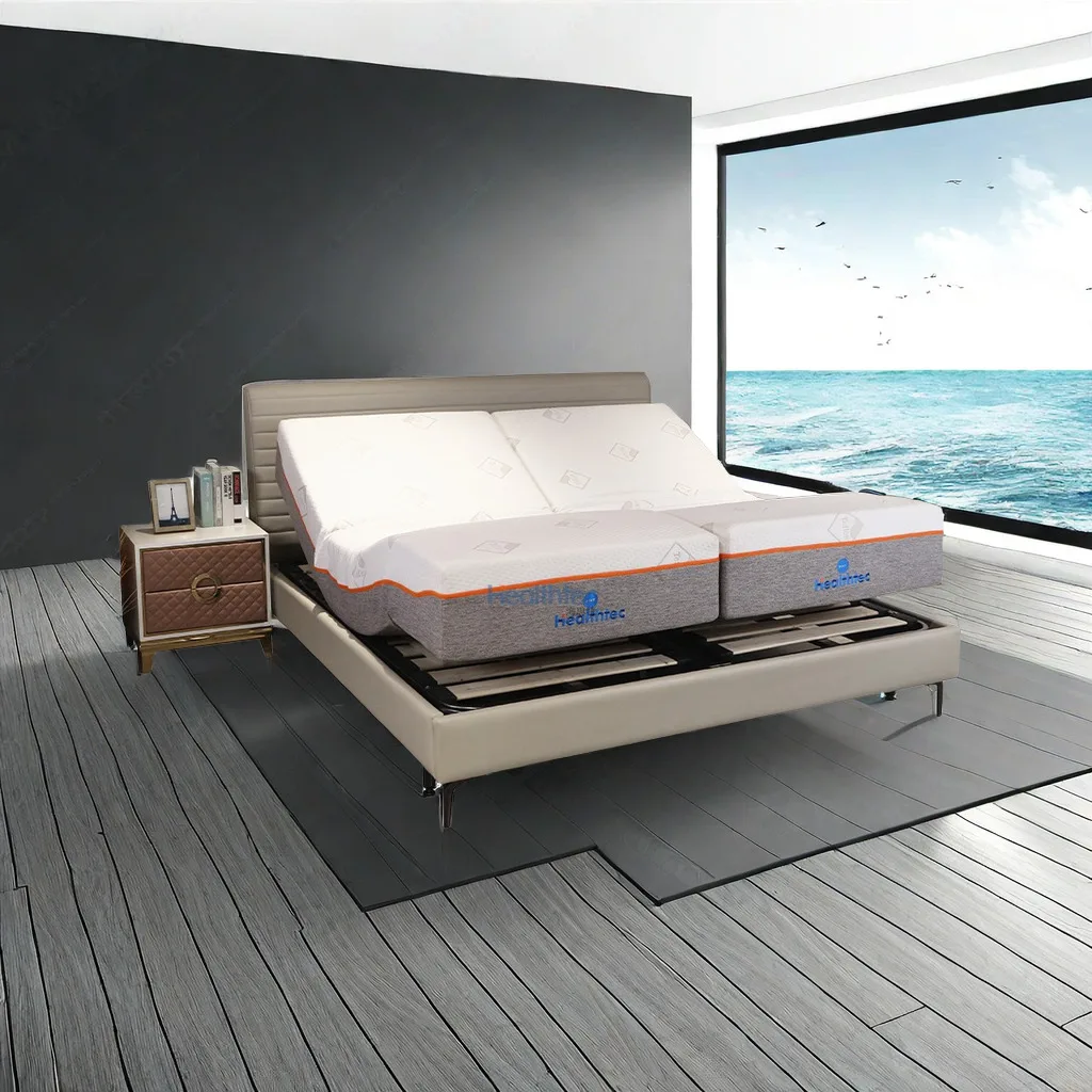 Adjustable Electric Bed With Massager Healthtec OEM&ODM Remote Control Adjustable Bed
